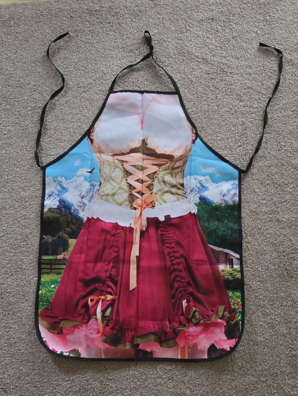 Oktoberfest Dirndl Print Apron - Pink, Red, Green, Blue